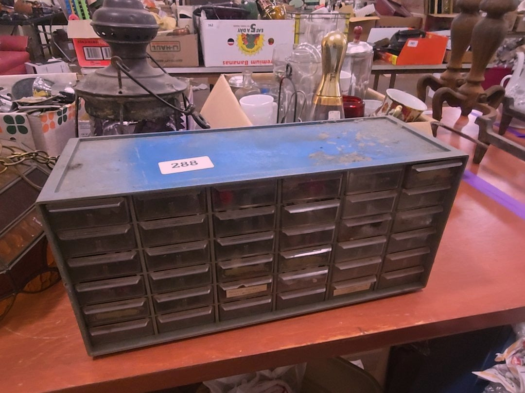 multi drawer cabinet with contents