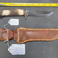 Lot 001 - Harry Morseth Knife, Brusletto Blade, Stag Horn Handle, with Original Morseth Patented Safe-Lok Leather Sheath