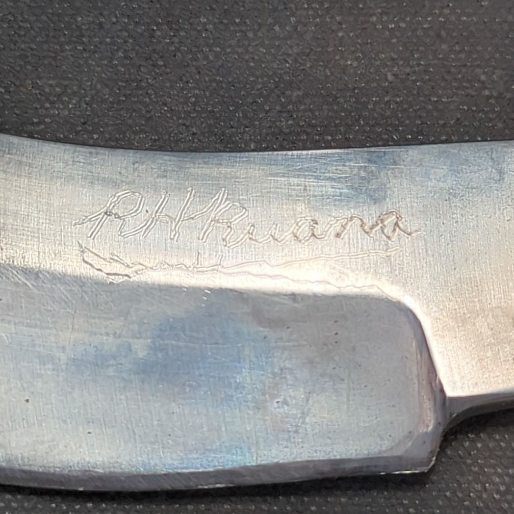 R.H. Ruana Skinner Knife, Micarta Handle, Leather Sheath, Bonner, Montana