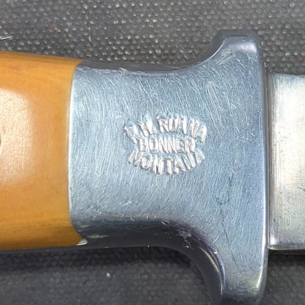 R.H. Ruana Skinner Knife, Micarta Handle, Leather Sheath, Bonner, Montana
