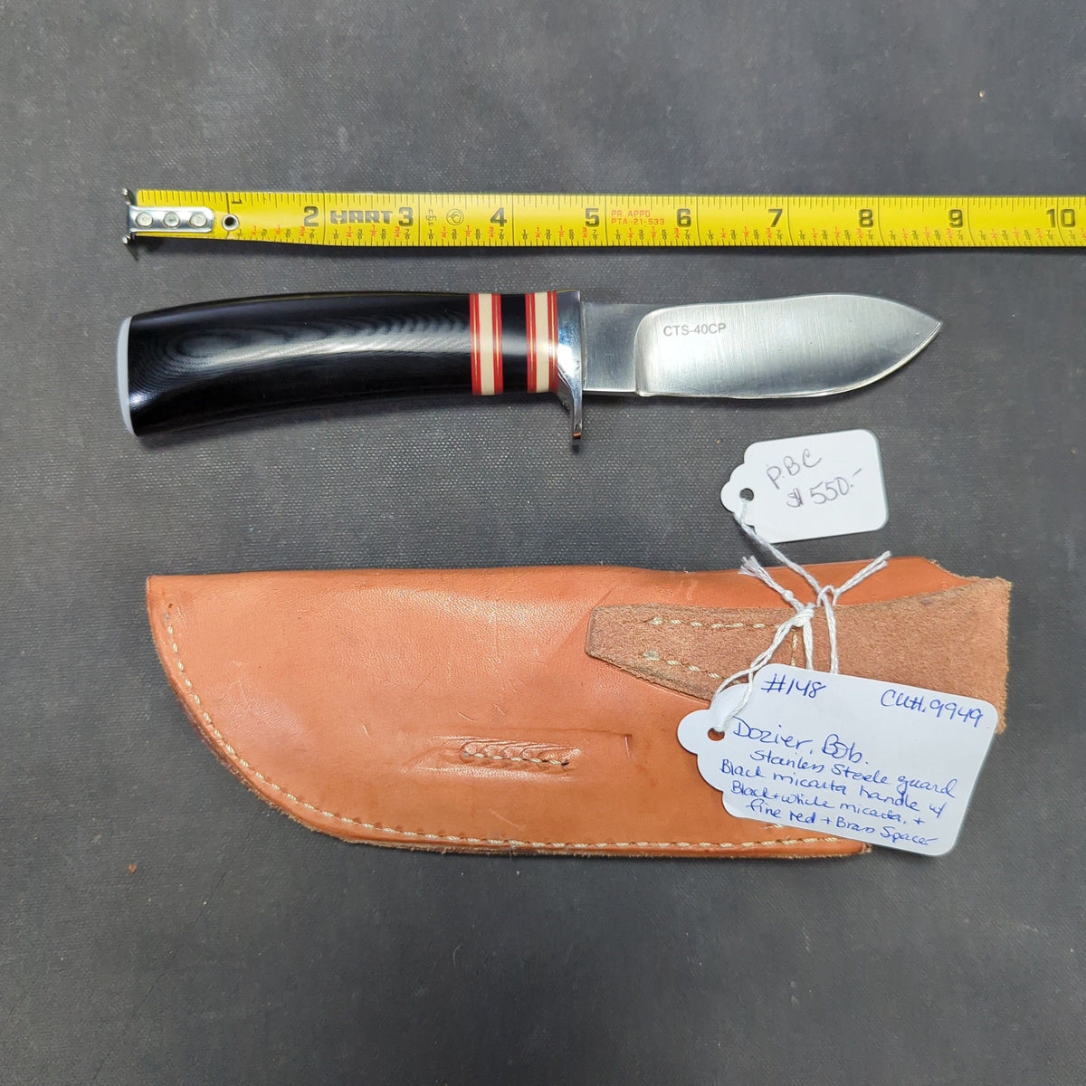 Bob Dozier CTS-40CP Fixed Blade Knife with Leather Sheath