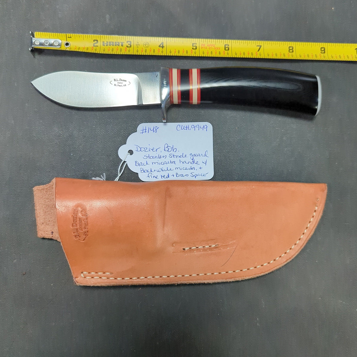 Bob Dozier CTS-40CP Fixed Blade Knife with Leather Sheath