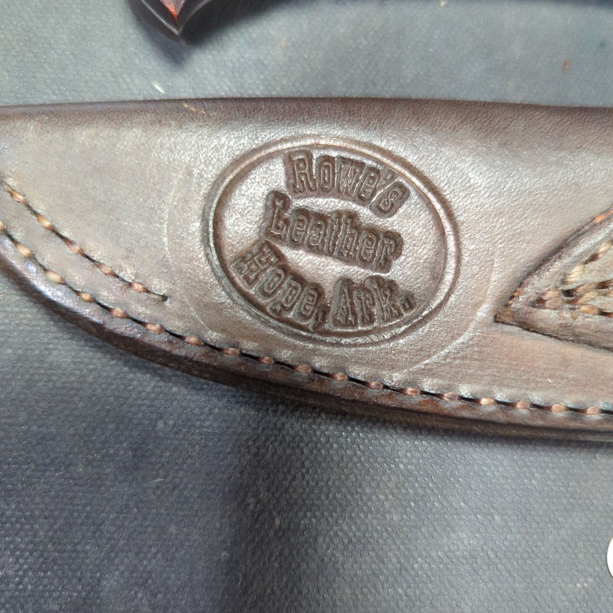 Tim Hancock M.S. Knife, Maple Handle with Silver Wire Inlay, Leather Sheath by Rowe's Leather, 1995