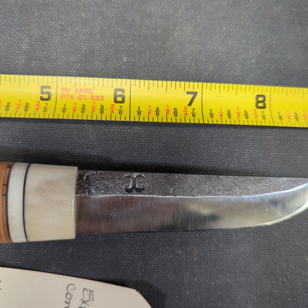Pasi Hurttila Puukko Knife, Reindeer Antler and Birch Bark Handle, with Leather Sheath