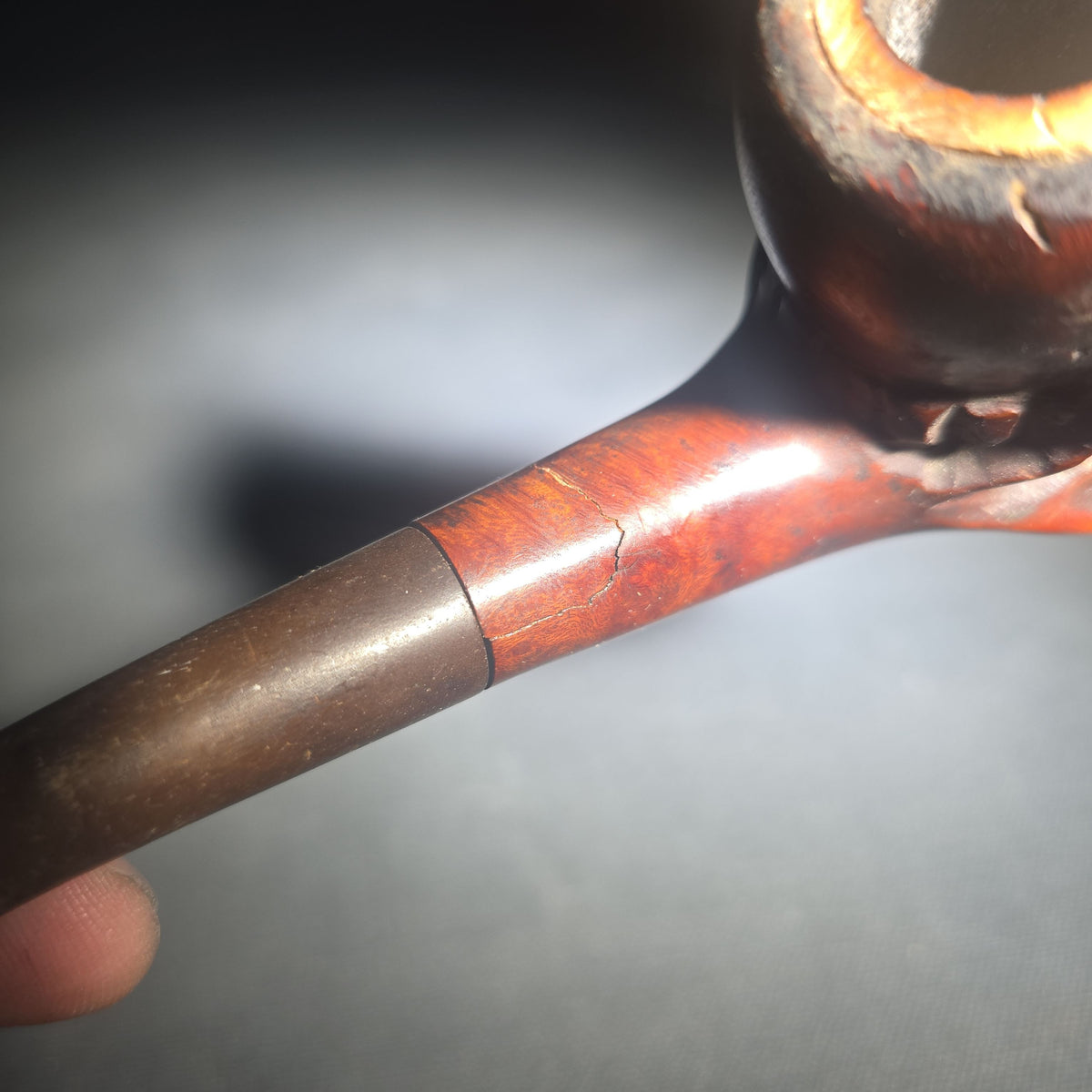 Antique Hand-Carved Briar Figural Smoking Pipe with Man in Feathered Cap and Bow Tie