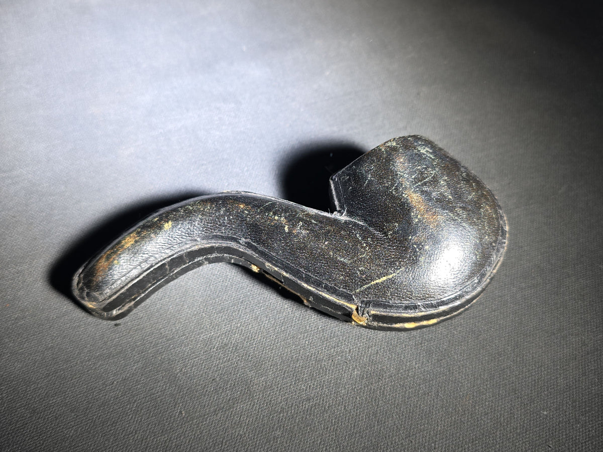 Vintage Meerschaum Smoking Pipe with Amber Stem in Fitted Case, Marked "Genuine Meerschaum / De Luxe / Real Amber"