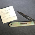 Lot 085 - Antique Sterling Silver and Mother-Of-Pearl Folding Pocket Knife, Hallmarked Sheffield 1898, Manufactured by William Needham, Engraved "J.C. Worthington", 2-3/4" L