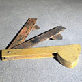 Lot 002 - Antique Brass and Steel Folding Fleam with Two Blades, Engraved "P.H.M." On Handle, 3-1/8" L