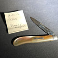 Lot 081 - Antique Sterling Silver and Mother-Of-Pearl Folding Pocket Knife with Monogrammed Cartouche, Manufactured by Thomas Marples, Sheffield, England, 1865, 3-1/4" L