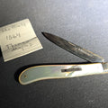 Lot 080 - Antique Sterling Silver and Mother-Of-Pearl Folding Pocket Knife with Sheffield Hallmarks, Manufactured by Thomas Marples, Sheffield, England, 1864, 3-1/2" L