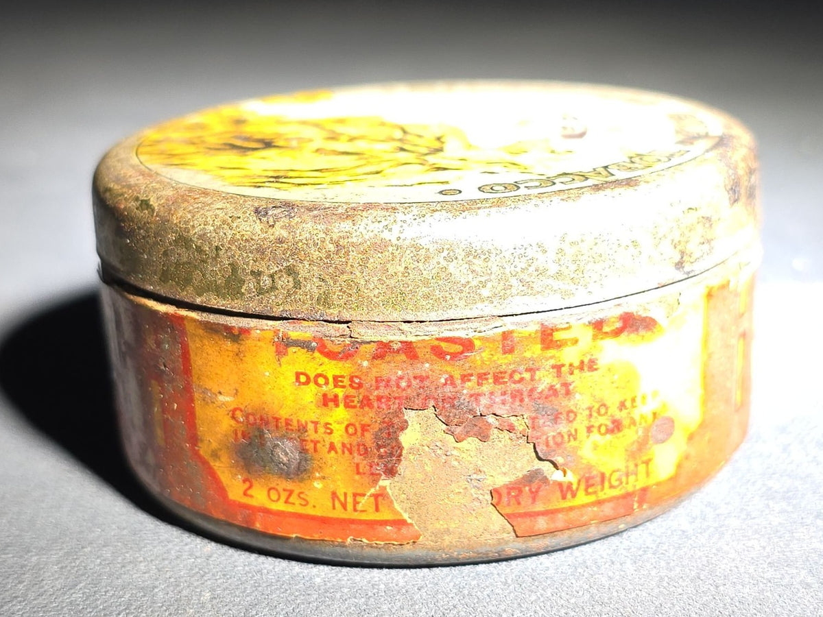 Antique Riverhead Gold Tobacco Advertising Tin, Manufactured by National Tobacco Co., Port Ahuriri, New Zealand
