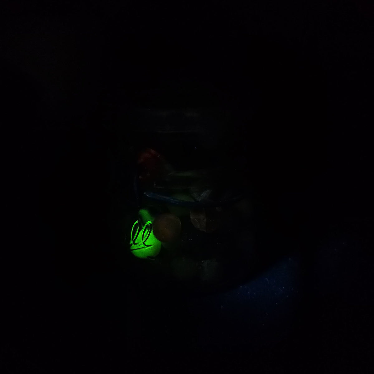 Vintage Glass Marbles in Ball Eclipse Wide Mouth Jar with Wire Bail, including UV-Reactive Uranium Glass Marbles