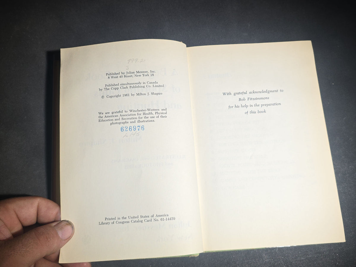 "A Beginner's Book of Sporting Guns and Hunting" Vintage Firearms and Hunting Book by Milton J. Shapiro, Published by Julian Messner, Inc., New York, 1961
