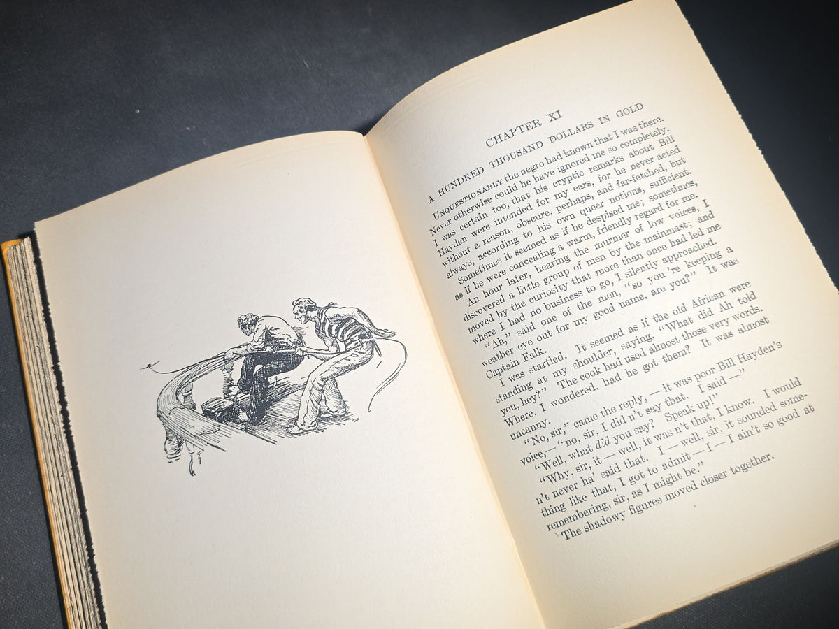 "The Mutineers" Antique Illustrated Maritime Adventure Book by Charles Boardman Hawes, Published by The Atlantic Monthly Press, Boston, 1922
