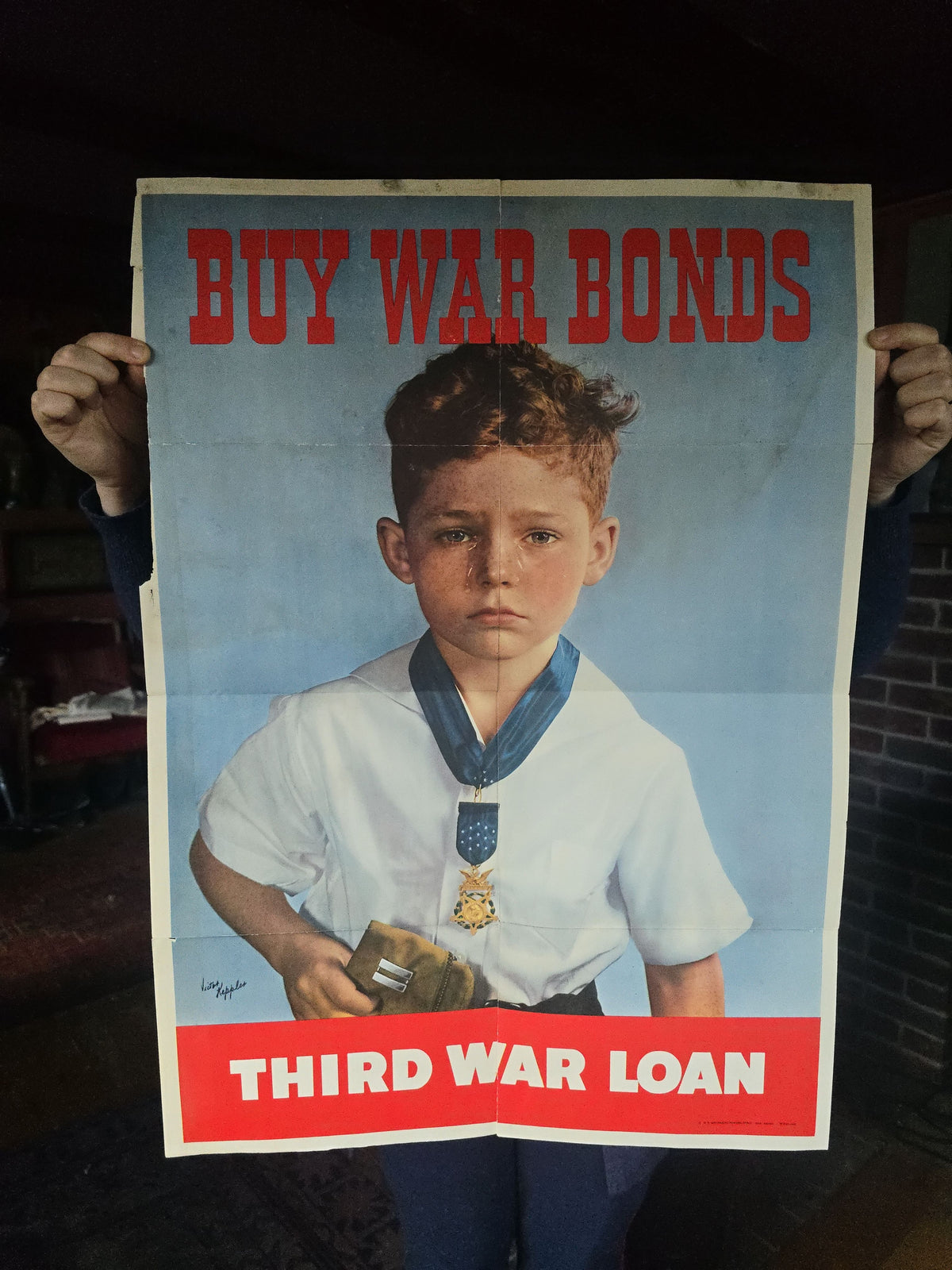 Vintage World War II "Buy War Bonds - Third War Loan" Poster by Victor Keppler, U.S. Government Printing Office, 1943