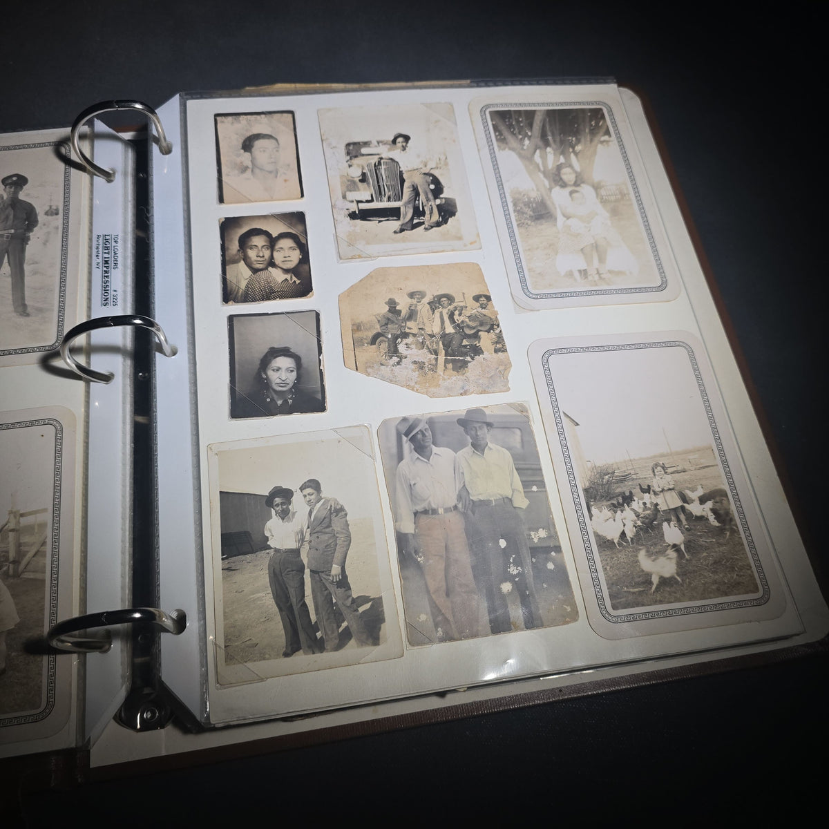 Vintage Mexican-American Family Photo Album and Scrapbook, Barron and Lira Families, Caldwell, Texas, Circa 1930s-1950s, Including Photographs, Marriage Certificate, Newspaper Clippings, and Ephemera