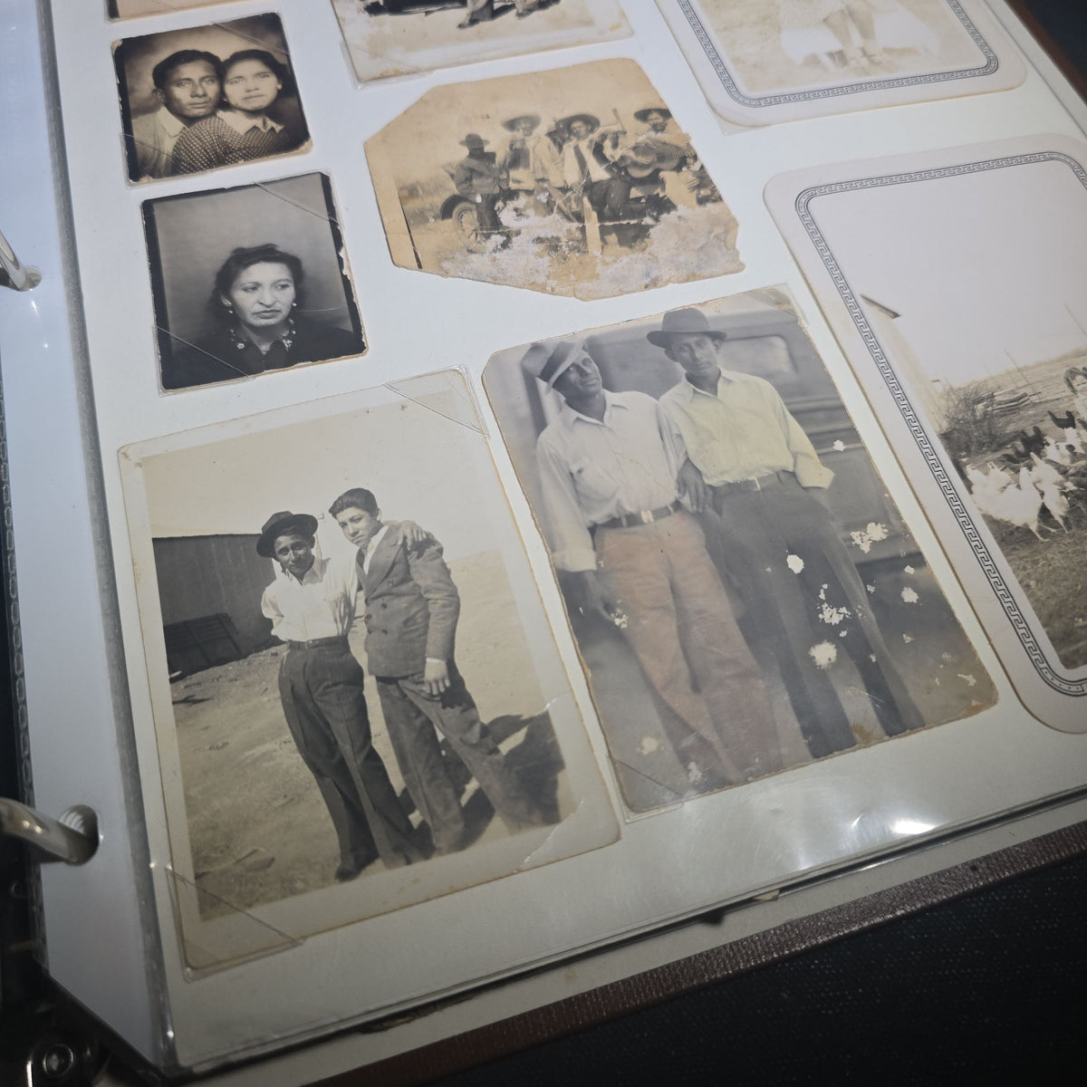 Vintage Mexican-American Family Photo Album and Scrapbook, Barron and Lira Families, Caldwell, Texas, Circa 1930s-1950s, Including Photographs, Marriage Certificate, Newspaper Clippings, and Ephemera