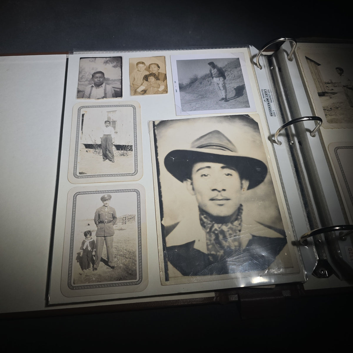 Vintage Mexican-American Family Photo Album and Scrapbook, Barron and Lira Families, Caldwell, Texas, Circa 1930s-1950s, Including Photographs, Marriage Certificate, Newspaper Clippings, and Ephemera