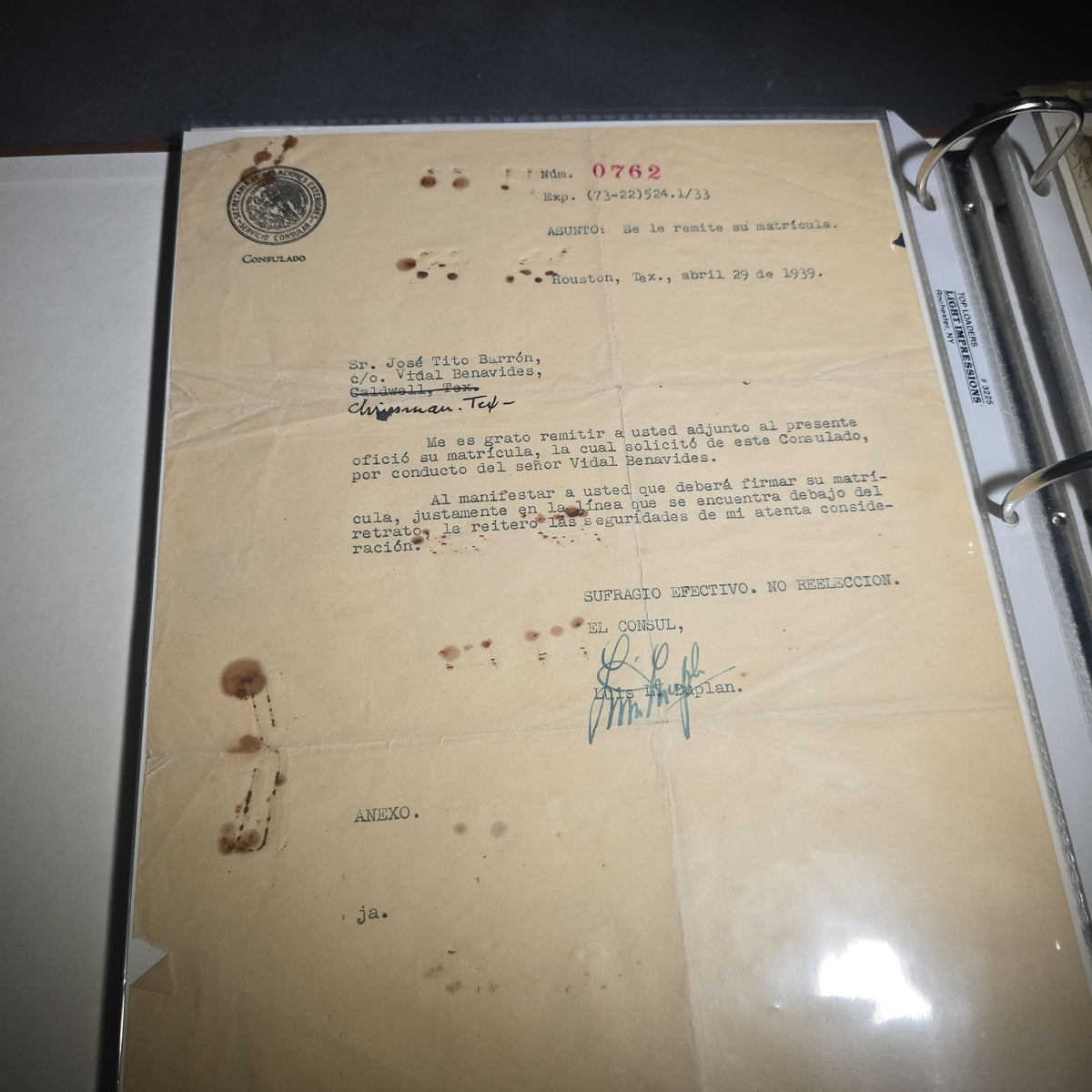 Vintage Mexican-American Family Photo Album and Scrapbook, Barron and Lira Families, Caldwell, Texas, Circa 1930s-1950s, Including Photographs, Marriage Certificate, Newspaper Clippings, and Ephemera