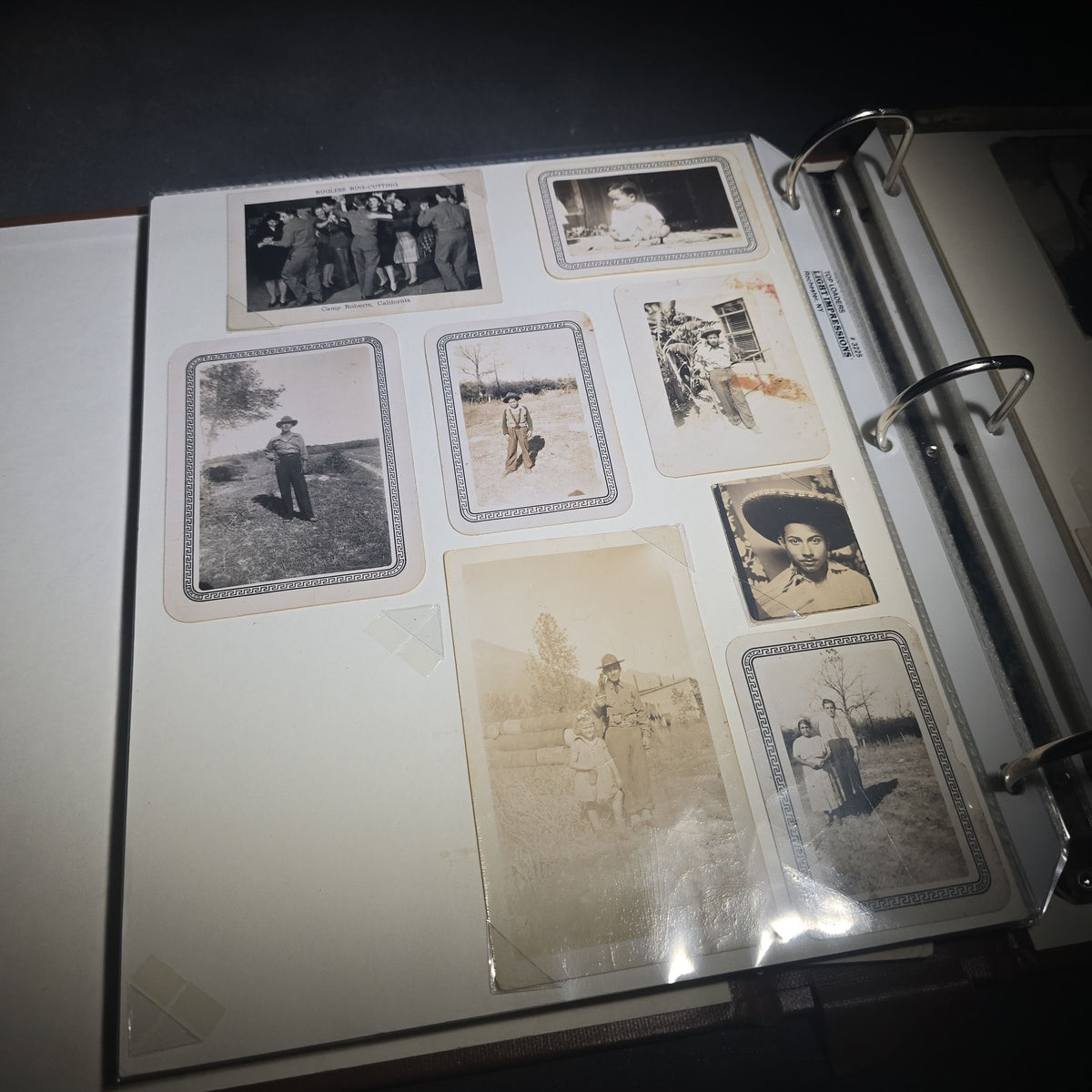 Vintage Mexican-American Family Photo Album and Scrapbook, Barron and Lira Families, Caldwell, Texas, Circa 1930s-1950s, Including Photographs, Marriage Certificate, Newspaper Clippings, and Ephemera