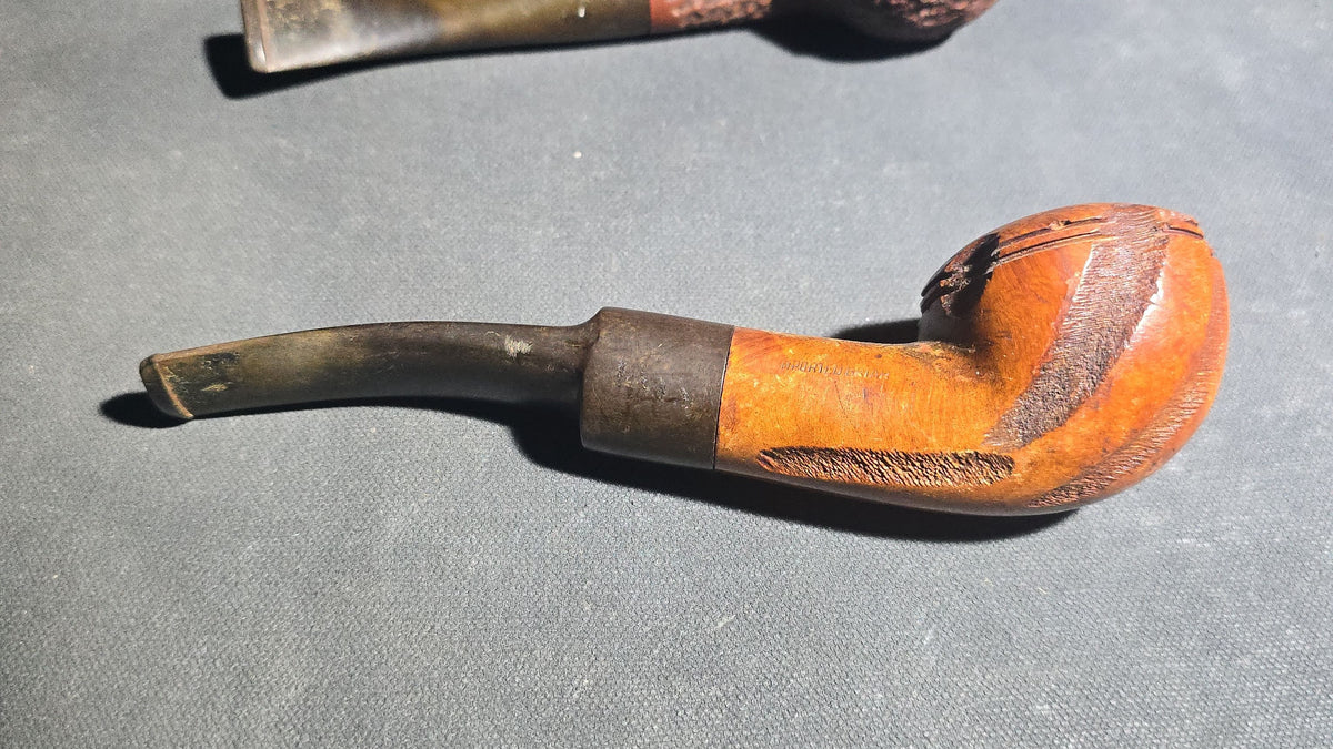 Trio of Vintage Briar Tobacco Smoking Pipes including Wyndham Imported Briar and La Strada