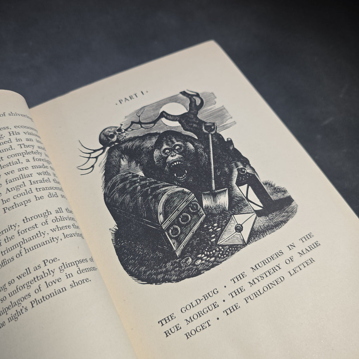 "Tales of Edgar Allan Poe" Vintage Illustrated Fiction Book by Edgar Allan Poe, Introduction by Hervey Allen, Wood Engravings by Fritz Eichenberg, Published by Random House, New York, 1944