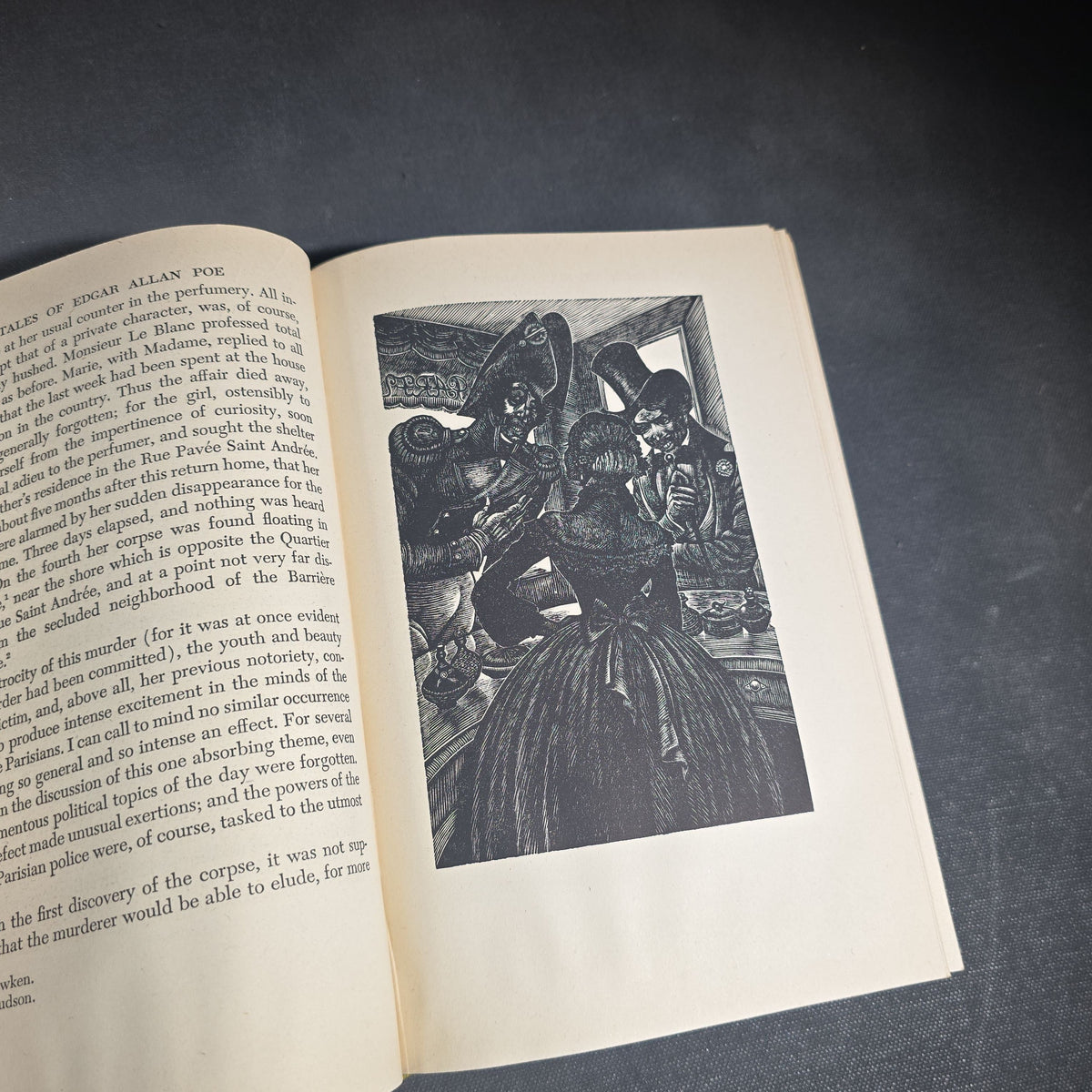 "Tales of Edgar Allan Poe" Vintage Illustrated Fiction Book by Edgar Allan Poe, Introduction by Hervey Allen, Wood Engravings by Fritz Eichenberg, Published by Random House, New York, 1944