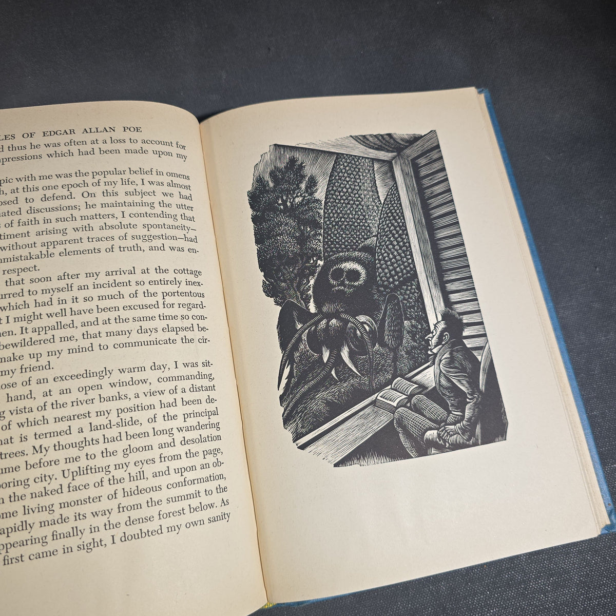 "Tales of Edgar Allan Poe" Vintage Illustrated Fiction Book by Edgar Allan Poe, Introduction by Hervey Allen, Wood Engravings by Fritz Eichenberg, Published by Random House, New York, 1944