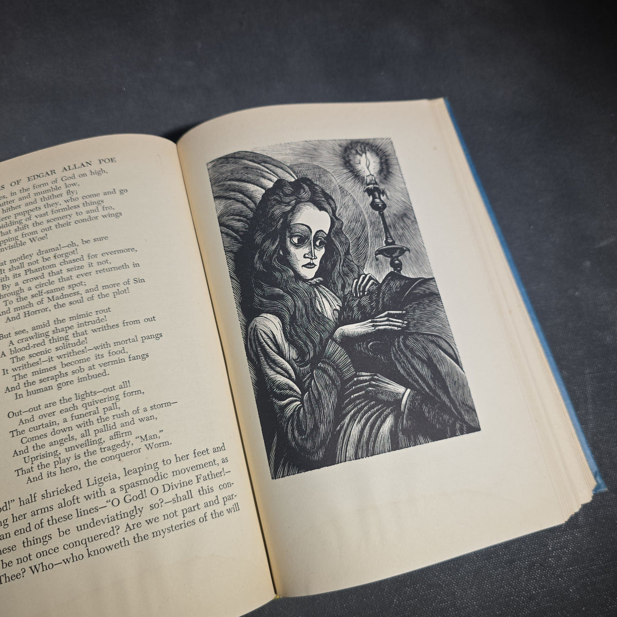 "Tales of Edgar Allan Poe" Vintage Illustrated Fiction Book by Edgar Allan Poe, Introduction by Hervey Allen, Wood Engravings by Fritz Eichenberg, Published by Random House, New York, 1944
