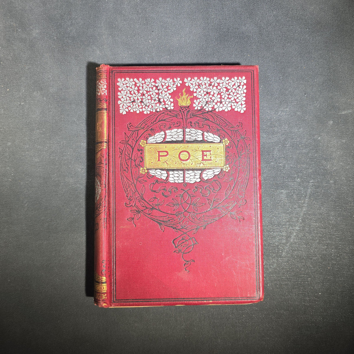 "Poems of Edgar Allan Poe" Antique Poetry Book by Edgar Allan Poe, Copyright 1882 by Henry L. Williams, Published by Hurst & Co., New York