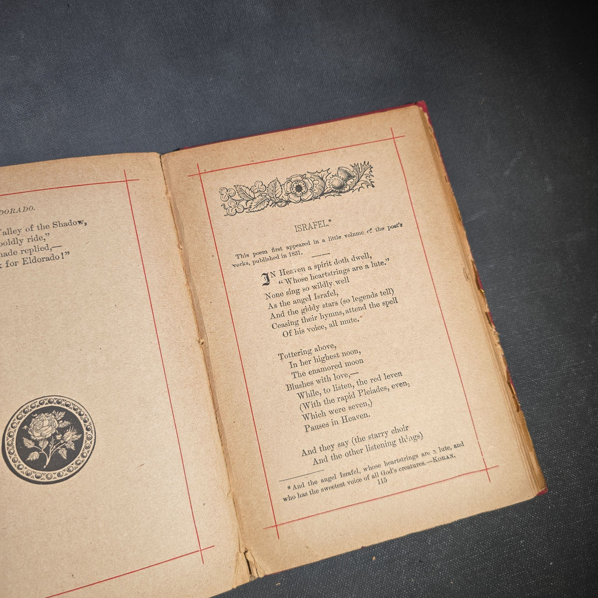 "Poems of Edgar Allan Poe" Antique Poetry Book by Edgar Allan Poe, Copyright 1882 by Henry L. Williams, Published by Hurst & Co., New York