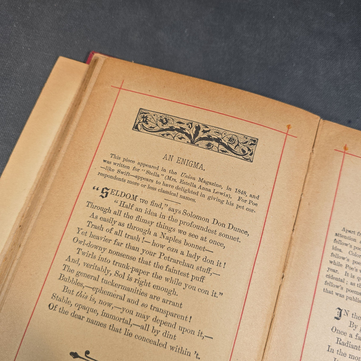 "Poems of Edgar Allan Poe" Antique Poetry Book by Edgar Allan Poe, Copyright 1882 by Henry L. Williams, Published by Hurst & Co., New York