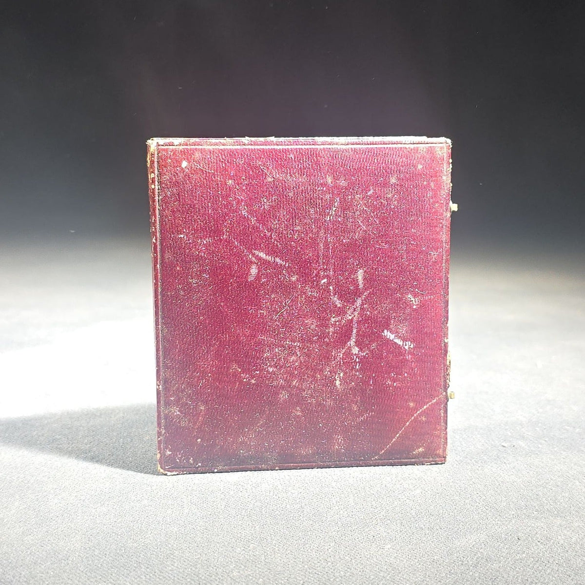 Antique 1/6th Plate Daguerreotype Photograph of a Young Man Wearing a Plaid Vest and Bow Tie in Full Leatherette Case