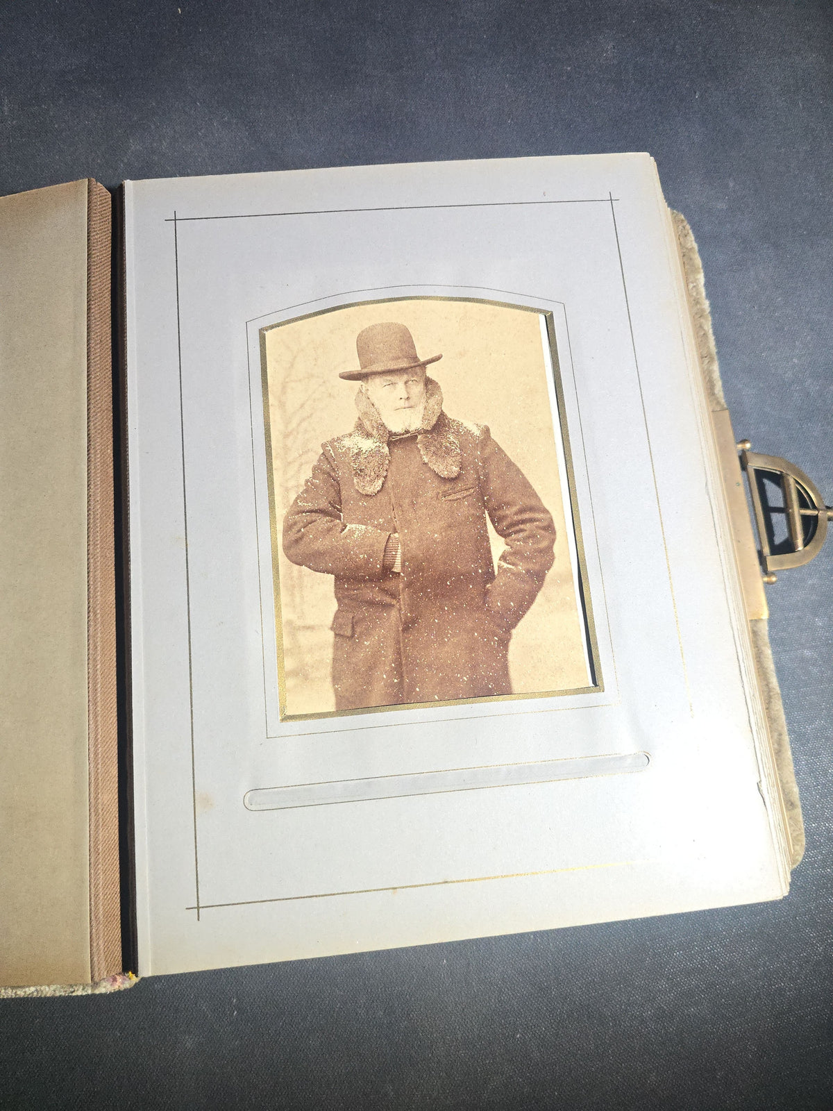 Antique Victorian Velvet Cover Photograph Album Containing Cabinet Card and C.D.V. Portraits, Mostly from Vermont, including Members of the Parker and Wight Families, Some Identified