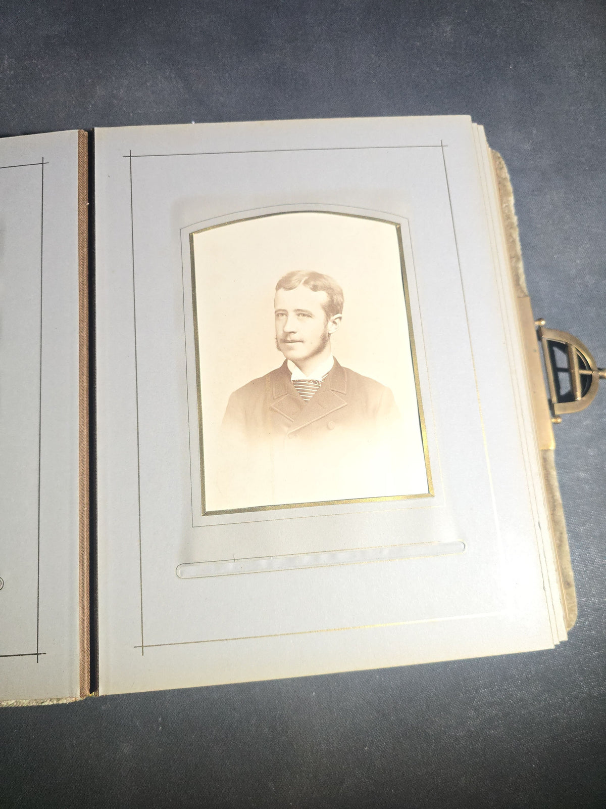 Antique Victorian Velvet Cover Photograph Album Containing Cabinet Card and C.D.V. Portraits, Mostly from Vermont, including Members of the Parker and Wight Families, Some Identified