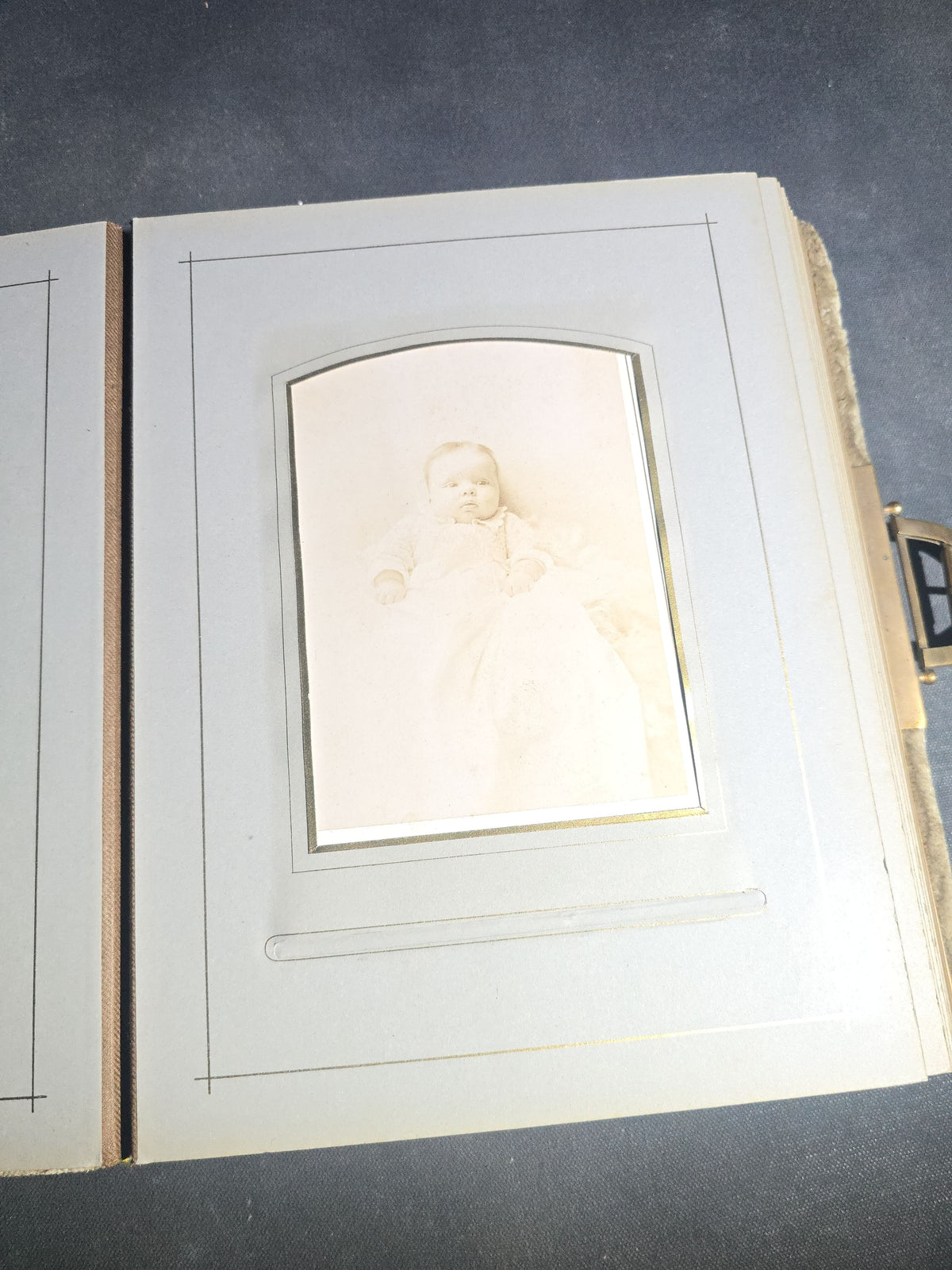Antique Victorian Velvet Cover Photograph Album Containing Cabinet Card and C.D.V. Portraits, Mostly from Vermont, including Members of the Parker and Wight Families, Some Identified