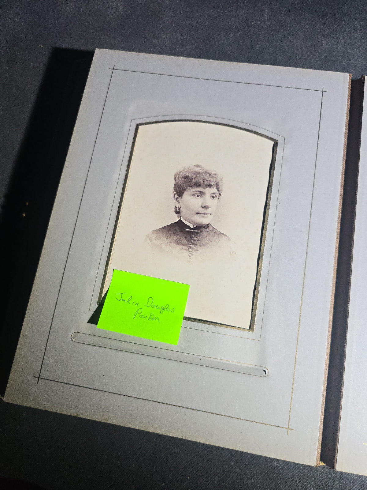 Antique Victorian Velvet Cover Photograph Album Containing Cabinet Card and C.D.V. Portraits, Mostly from Vermont, including Members of the Parker and Wight Families, Some Identified