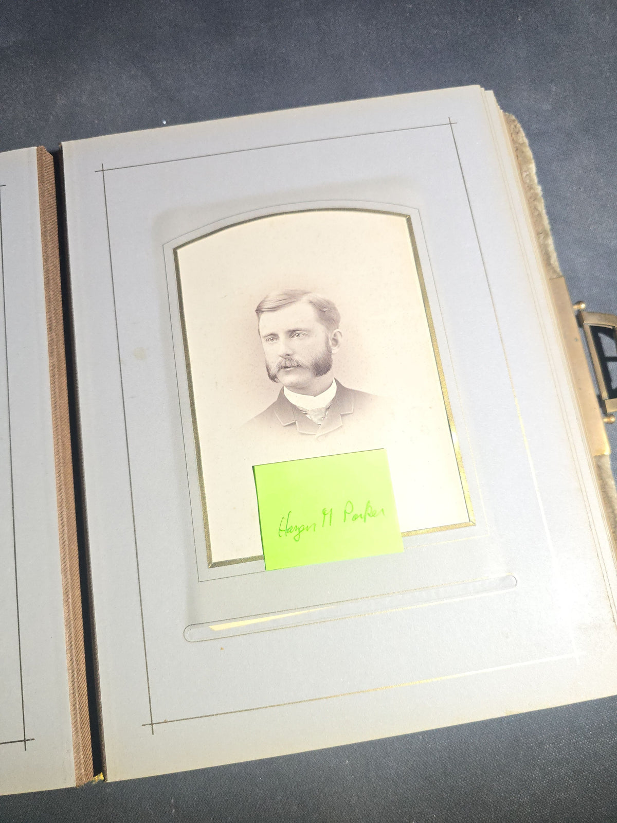 Antique Victorian Velvet Cover Photograph Album Containing Cabinet Card and C.D.V. Portraits, Mostly from Vermont, including Members of the Parker and Wight Families, Some Identified