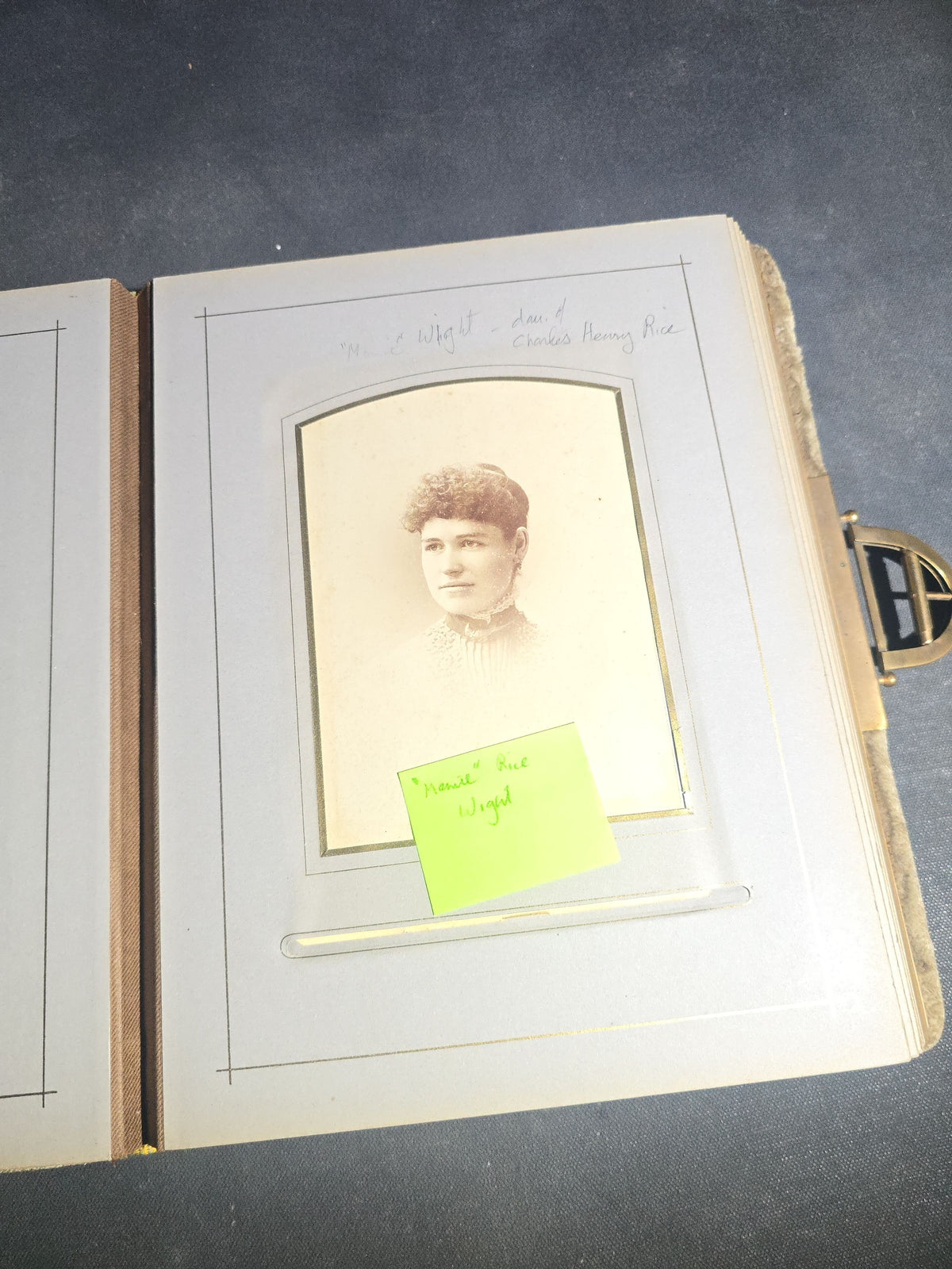 Antique Victorian Velvet Cover Photograph Album Containing Cabinet Card and C.D.V. Portraits, Mostly from Vermont, including Members of the Parker and Wight Families, Some Identified