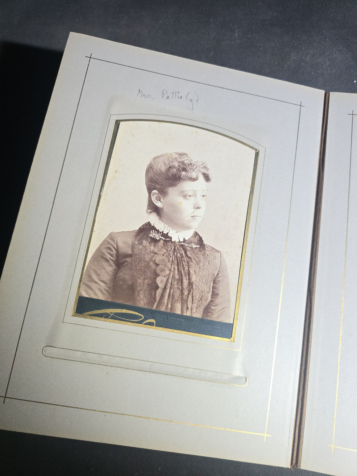 Antique Victorian Velvet Cover Photograph Album Containing Cabinet Card and C.D.V. Portraits, Mostly from Vermont, including Members of the Parker and Wight Families, Some Identified