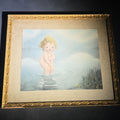 Lot 029 - Antique Framed "September Morning with Apologies to Paul Chabas" Chromolithograph Print by G. G. Drayton, No. 2505, Published by Campbell Art Co., Elizabeth, New Jersey, Copyright 1913, 13-3/4" W x 11-7/8" H