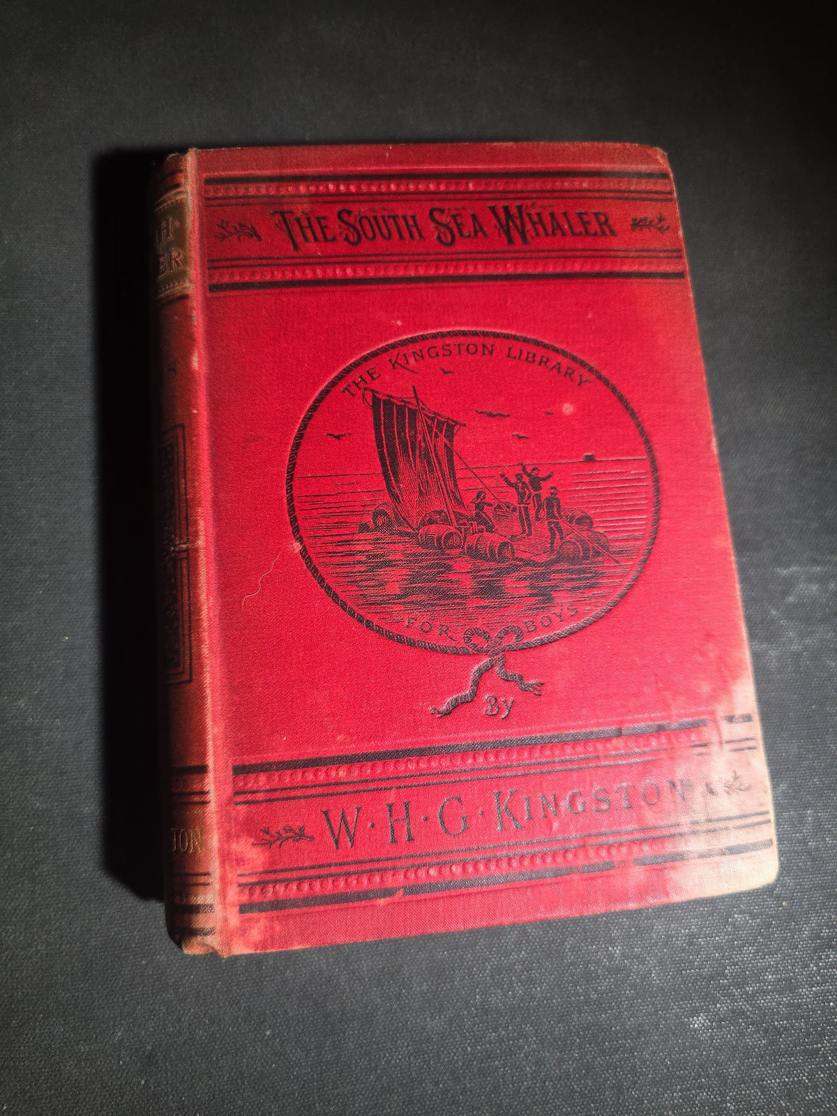 "The South Sea Whaler" Antique Whaling Adventure Book by W. H. G. Kingston, with 31 Engravings, Published by T. Nelson and Sons, London, 1892