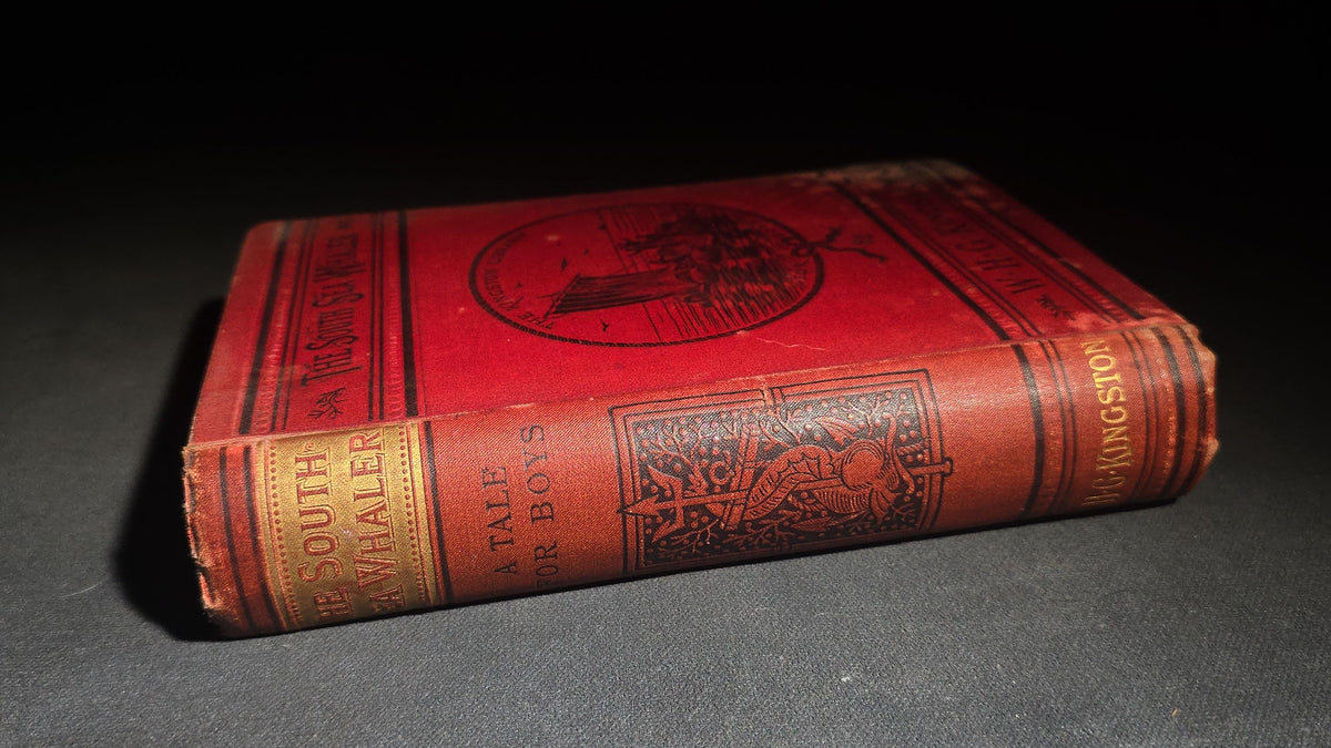 "The South Sea Whaler" Antique Whaling Adventure Book by W. H. G. Kingston, with 31 Engravings, Published by T. Nelson and Sons, London, 1892