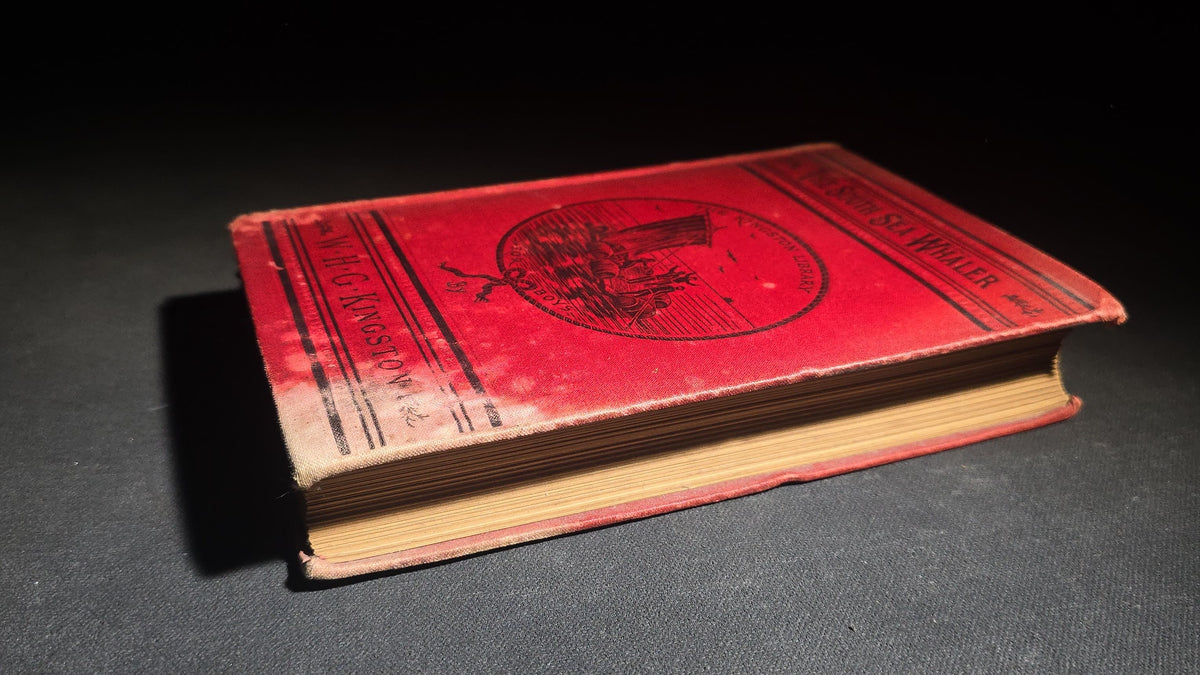 "The South Sea Whaler" Antique Whaling Adventure Book by W. H. G. Kingston, with 31 Engravings, Published by T. Nelson and Sons, London, 1892