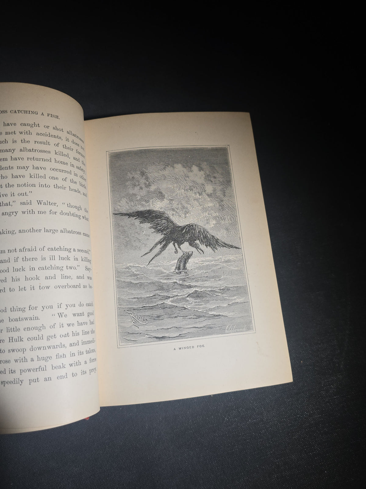 "The South Sea Whaler" Antique Whaling Adventure Book by W. H. G. Kingston, with 31 Engravings, Published by T. Nelson and Sons, London, 1892