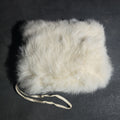 Lot 139 - Antique White Fur Hand Muff with Satin Lining and Wrist Strap, 8" W