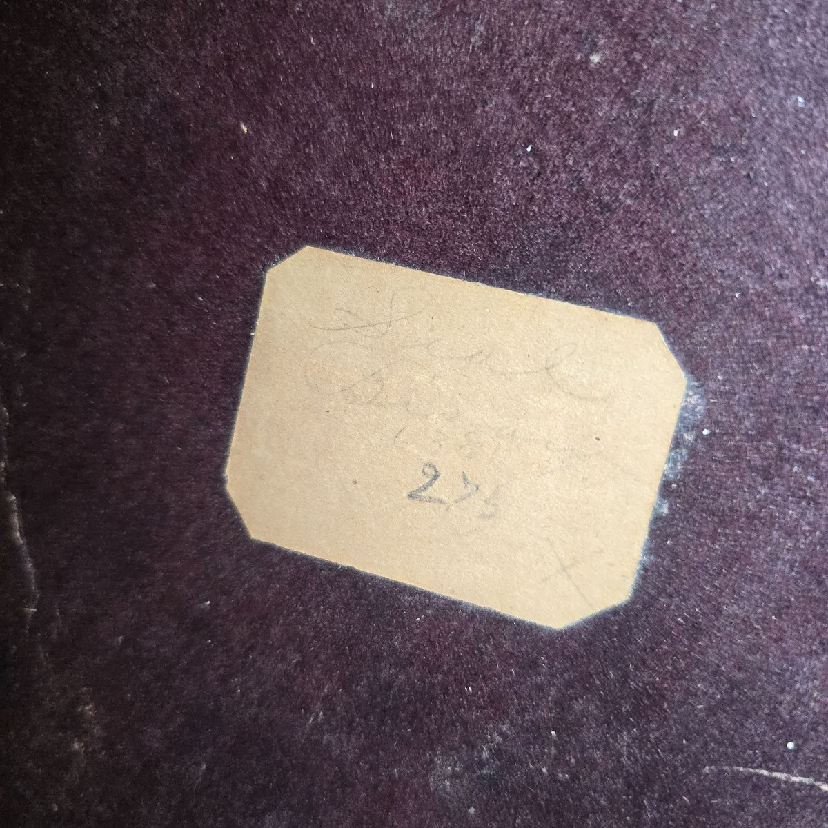 Antique Fur Hand Muff with Dark Fabric Lining in Original Round Hat Box with Pencil-Inscribed Label on Lid