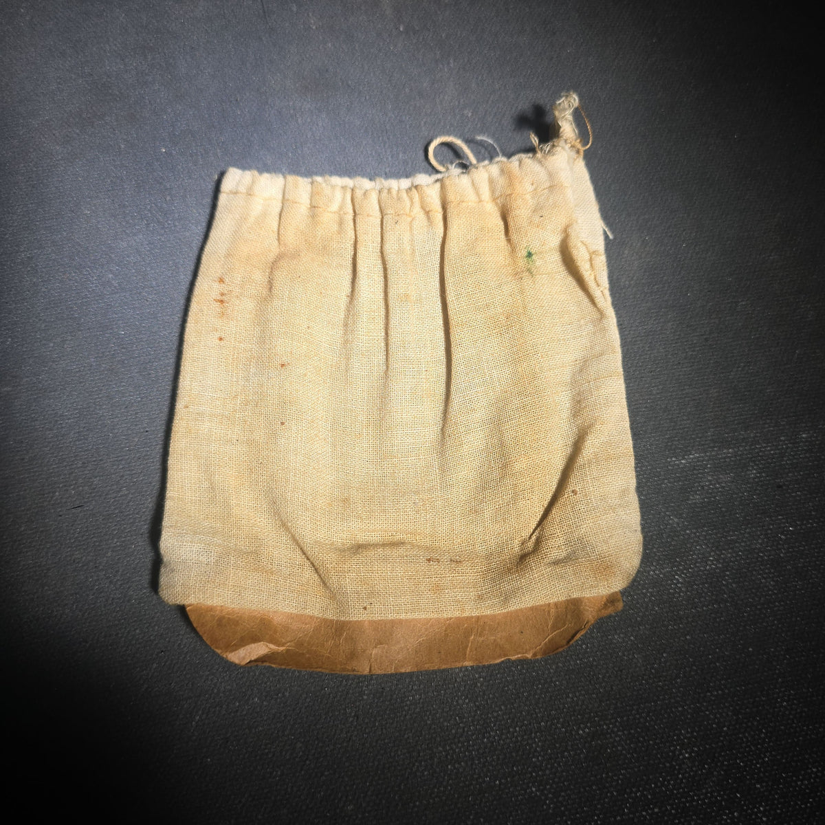 Vintage Advertising Drawstring Cloth Bag from Tide Water Oil Company, Manufacturers of Veedol Oils and Greases and Tydol Gasoline, 11 Broadway, New York, New York