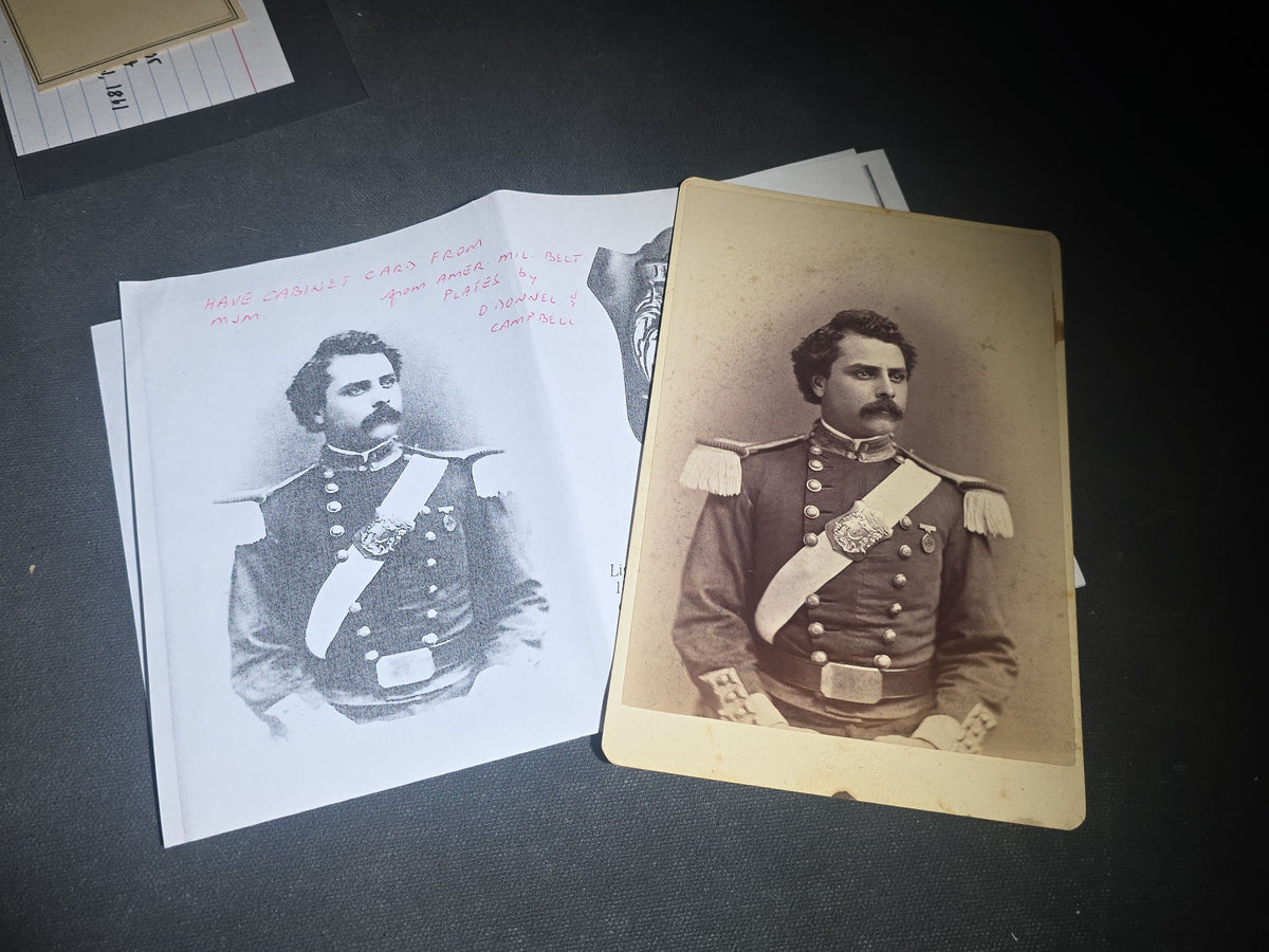 Grouping of Antique Carte De Visite C.D.V. and Cabinet Card Photographs of Civil War Veterans and Rhode Island Military Figures with Handwritten Biographical Research Notes