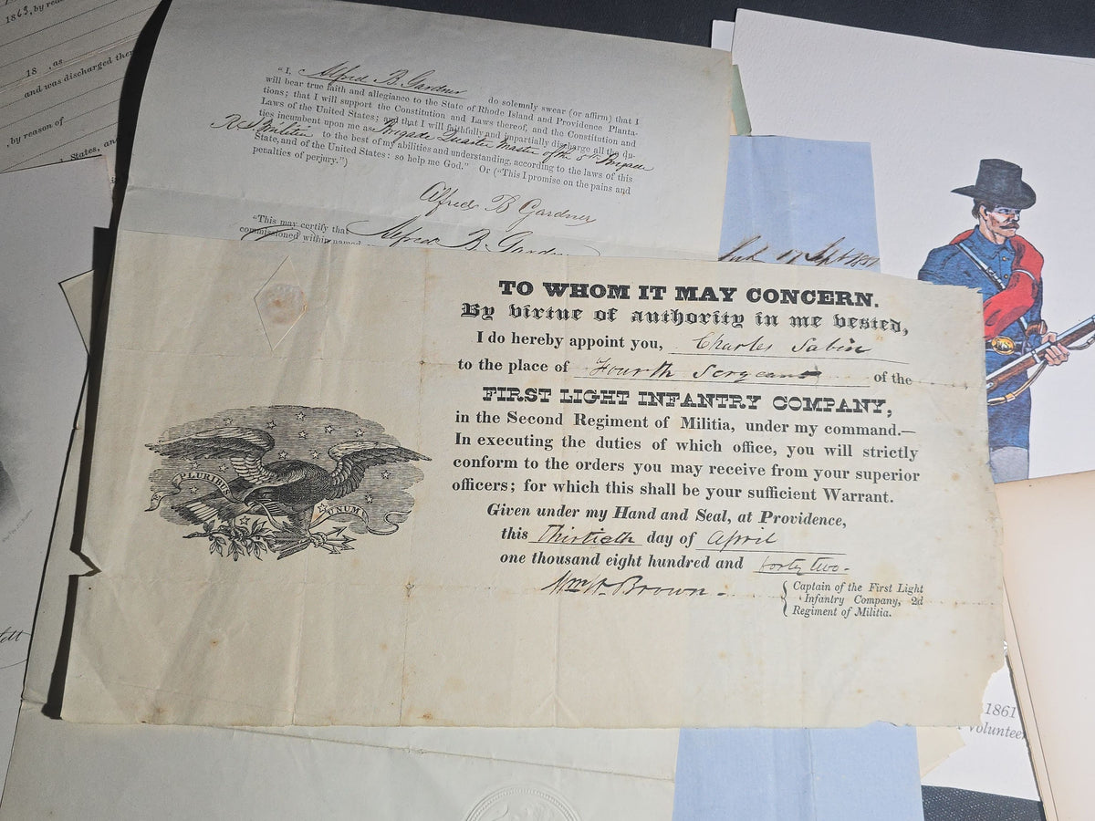 Antique and Vintage Rhode Island Grand Army of the Republic G.A.R. Ephemera Archive including Prescott Post No. 1, Arnold Post No. 4, Slocum Post No. 10, and George H. Browne Post No. 25, Providence and Pawtucket